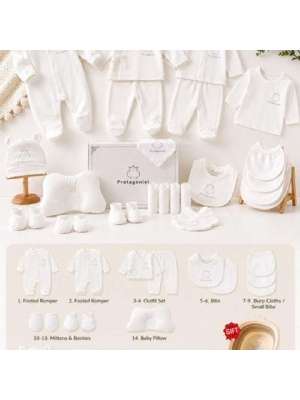 21-Piece Newborn 0-3 months Baby Gift Set | Soft Cotton Essentials - Picture 2 of 3